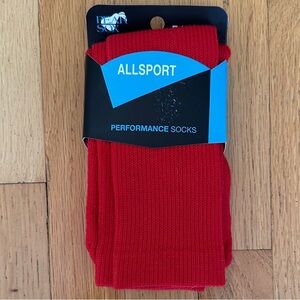 Pear Sox Red Allsport Performance Socks Fits Men’s Shoe Size 9-12 New!
